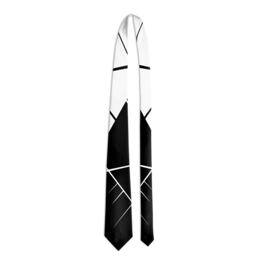 Black and white tie