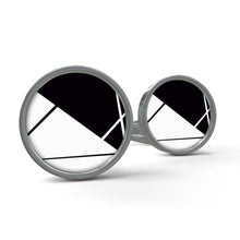 Load image into Gallery viewer, Black and white cufflinks
