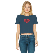 Load image into Gallery viewer, Navy crop tee
